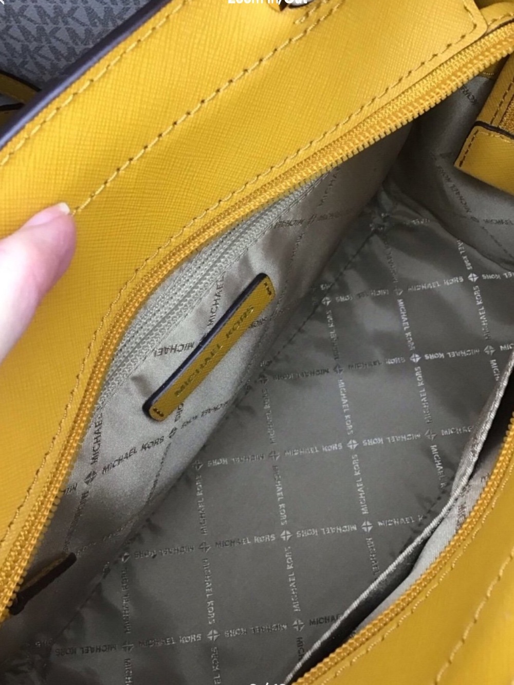Michael Kors saffiano Leather satchel in marigold - Picture 14 of 16